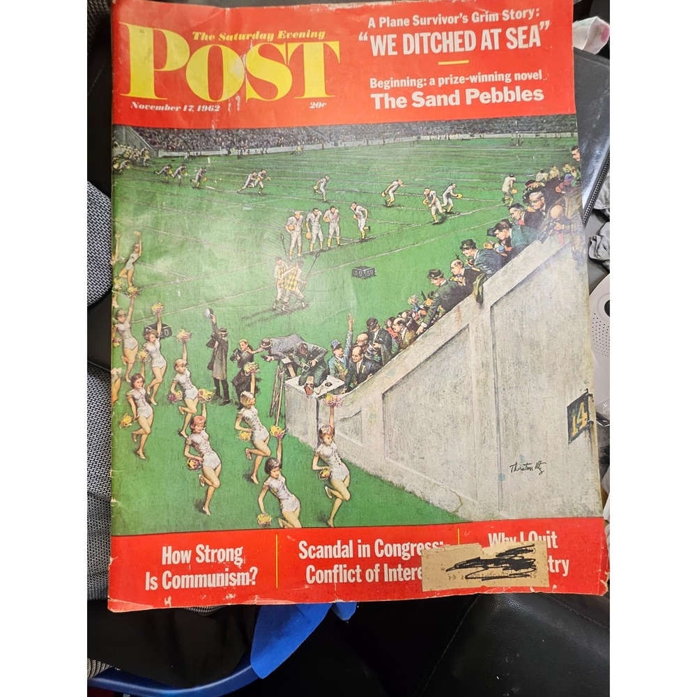 Vintage Saturday Evening Post November 17 1962 Thornton Utz Football Cover